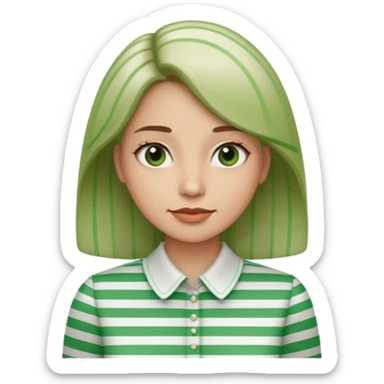 woman with green Striped Shirt not a t shirt sticker