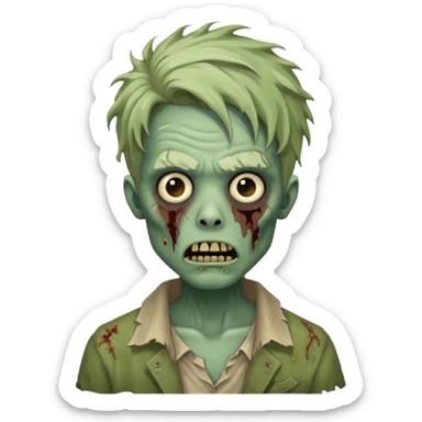 um zombie com o penteado wave sticker