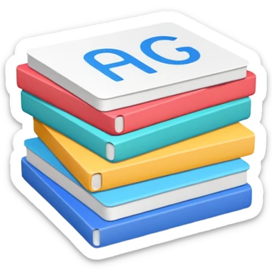 a stack of alphabet flashcards sticker