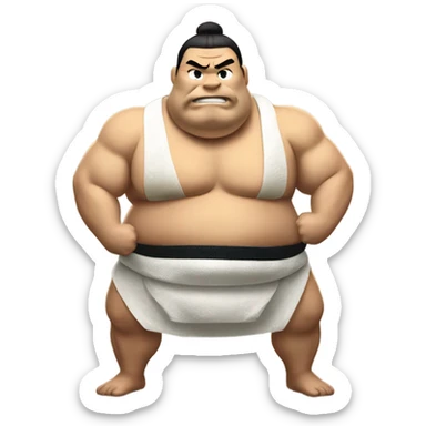 Sumo wrestler singer microphone sticker