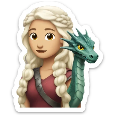 Daenerys Targaryen with a dragon sticker