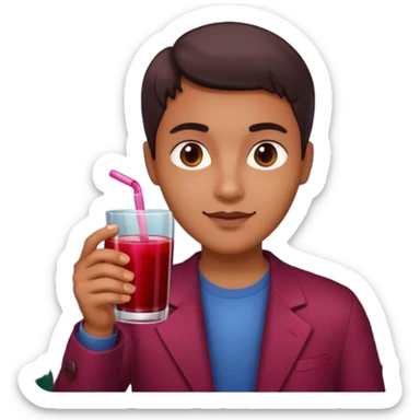 juice red,forest fruits, person, sticker