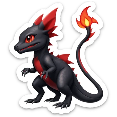 Salandit-Umbreon-Charmeleon-Fakémon-hybrid-creature (full body)  sticker