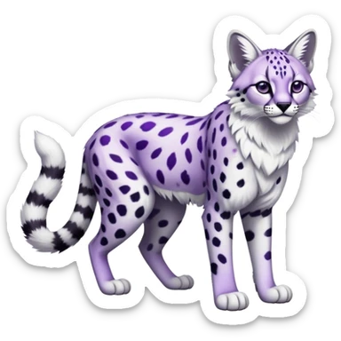 Epic Edgy Black White Purple ethereal Serval-Snow-Leopard-Bobcat-Fionbri full body sticker