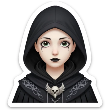necromancer with black raven outfit  sticker