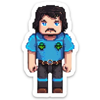 Jack Black as a Minecraft character sticker
