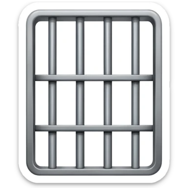 If there was a jail cell emoji in iOS, how would you design and iOS style emoji. Create an jail cell emoji with no prisoner. (Not a cage must be single 4 rods facing to front view point) sticker