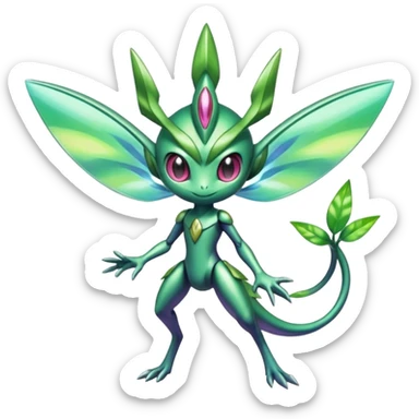 Shiny Aural Keldeon-Celebi-Genesect-Fakémon-fusion (full body) sticker
