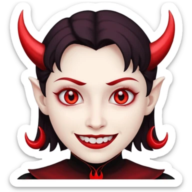 evil person with devilish smile sticker