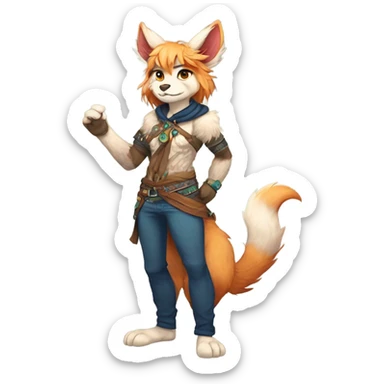 Anthro Colorful Fionbri Furry by Falvie-Griffsnuff-Kamirah-LiLaiRa, full body sticker