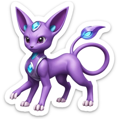 Miraidon-Genesect-Espeon-Mewtwo-Fakémon-hybrid-creature (full body)  sticker