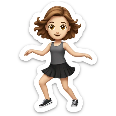 White girl with brown hair dancing sticker
