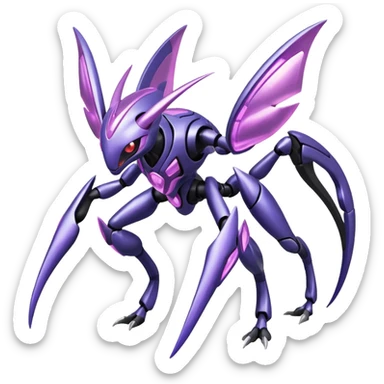 Shiny Futuristic Genesect-Miraidon-Lunala-Fakémon-hybrid-creature (full body)  sticker