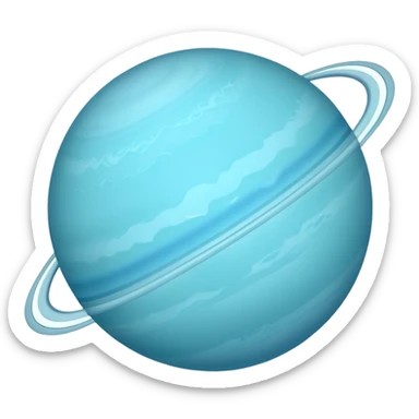 planet uranus emoji which is copayable with rings like saturn but vertical 90 you know right sticker