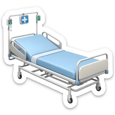 Create a hospital bed taken from a top angle sticker