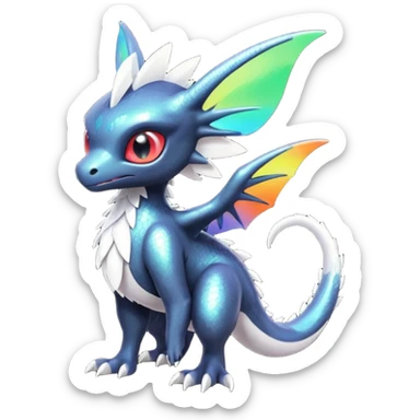 Shiny Colorful Toothless-Trico-Silvally-Fakémon-hybrid-creature (full body)  sticker