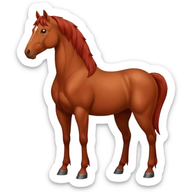 Christmas red horse with a full-length sticker