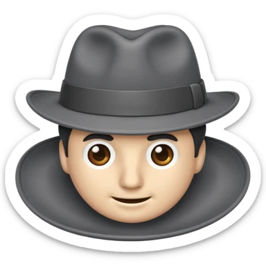 a single gray fedora sticker