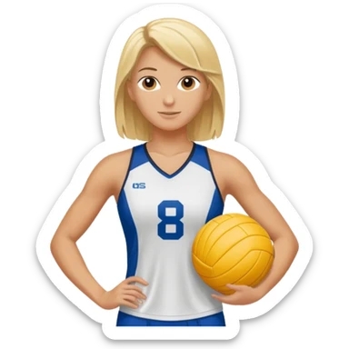 blonde volleyball player sticker