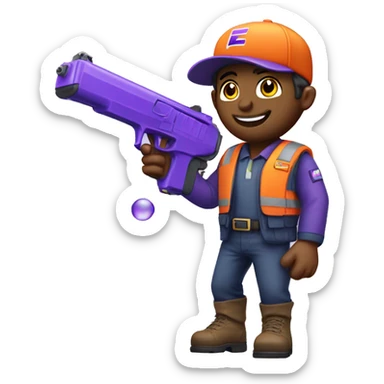 Fedex express delivery driver with a watergun sticker