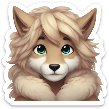 Shy anthro furry by Falvie, LiLaiRa, griffsnuff, AngieWolf sticker