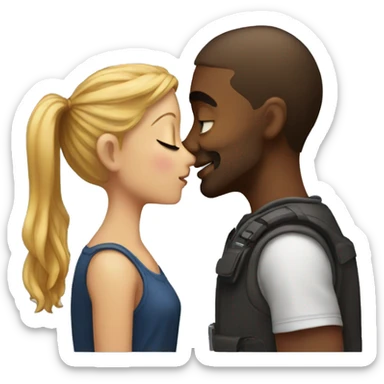 Kiss man and girl sticker