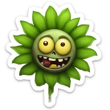 zombie sunflower from plants vs zombies sticker