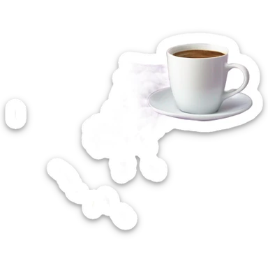 Design an inviting emoji of a chunky knit blanket folded on a comfy chair, with a cup of coffee nearby, evoking a cozy home setting.light purple sticker