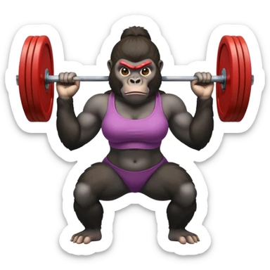 Gorilla female doing crossfit sticker