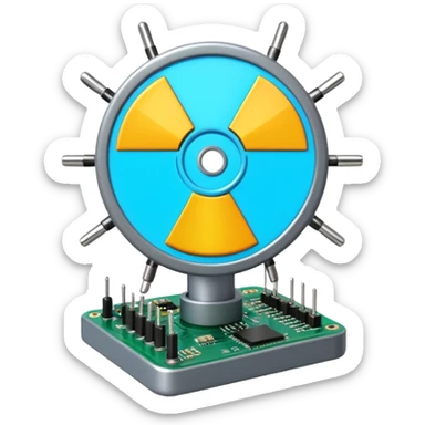 science, chemicals, electronics, electric wires, light bulb, LED, resistors, circuit board, ic, physics,  nuclear model sticker