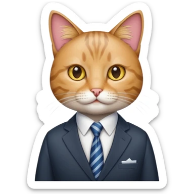 Cat in a business suit  sticker