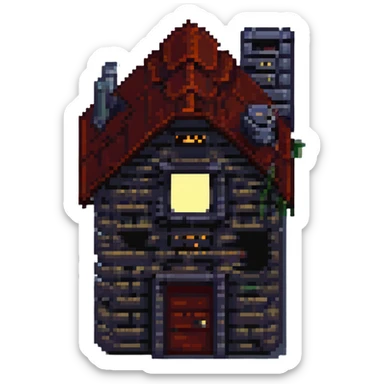 2D house in style gotham city, darkness  sticker