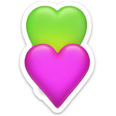 Neon chartreuse heart sticker