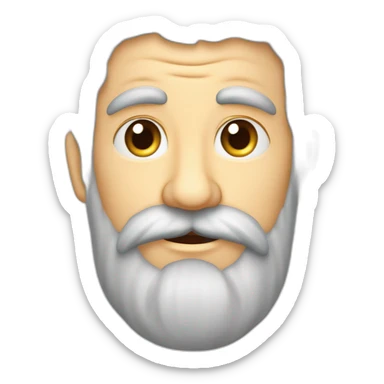 Vieux beau cheveux gris courts barbe courte boucle d’oreille sticker