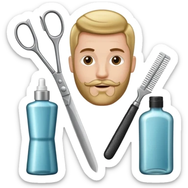 barber shop items, single sticker