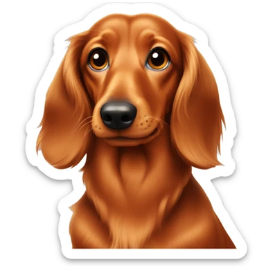 Long hair orange daschund sticker