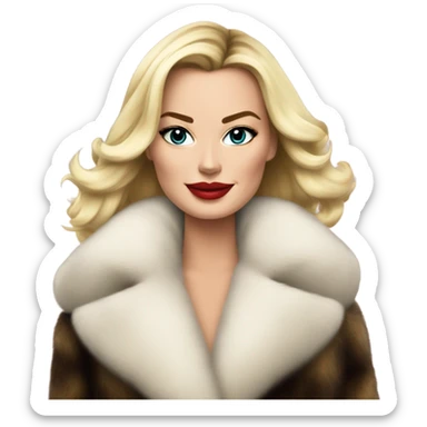 Margot Robbie in fur  sticker
