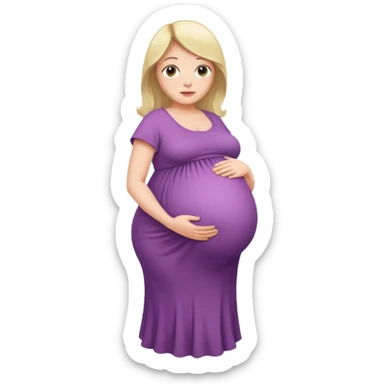 heavily pregnant woman with very extremely abnormally huge overdue belly sticker