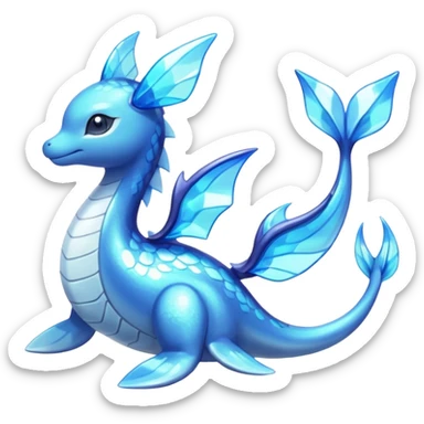 Translucent luminescent bioluminescent glossy Lapras-Meloetta-Vaporeon-Dialga-Suicune-fusion sticker
