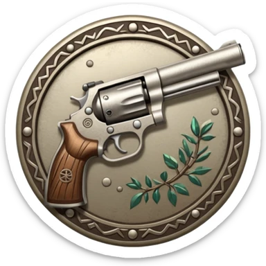 gun and powder and tribal nature faction emblem sticker
