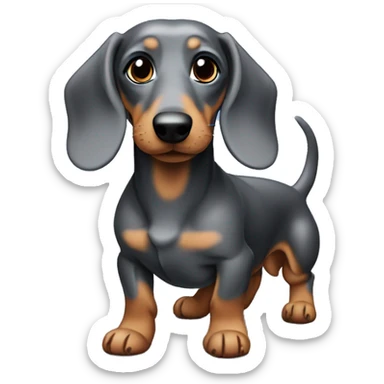 Grey and black dapple dachshund  sticker