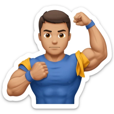 Muskelman der seinen Bizeps anspannt und das der t-shirt Ärmel auf reißt  sticker