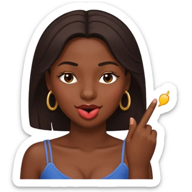 Emoji coquin avec le doigt dans le coin de la bouche 😏 avec ce regard là et cette tête qui se mord le doigt le visage plus dragueur romantique  sticker