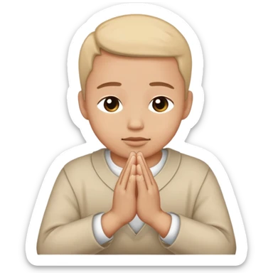 hands clasped in prayer sticker