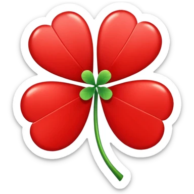 Un trébol de cinco hojas rojo sticker