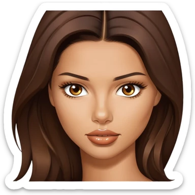 Adriana Lima with brown hair and brown eyes sticker