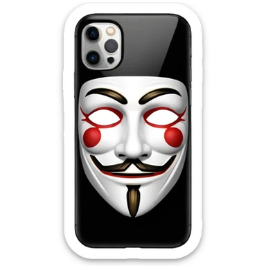 guy fawkes mask black  iphone 16 pro sticker