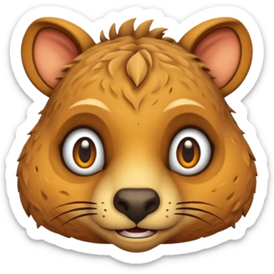 animals living in desert, just face sticker