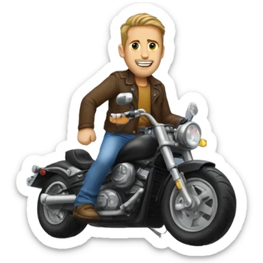 this dude named michal he was riding a motorcycle bigger than a tower sticker