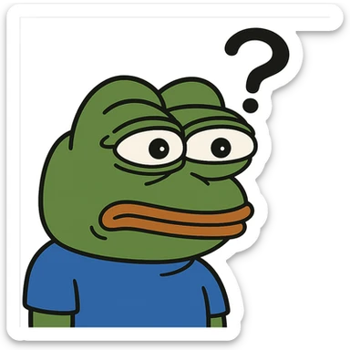 pepe the frog with a confused expression sticker